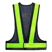 Fahrradweste LED wiederaufladbare LED Hi Vis Safety Weste Herren LED Reflective Weste